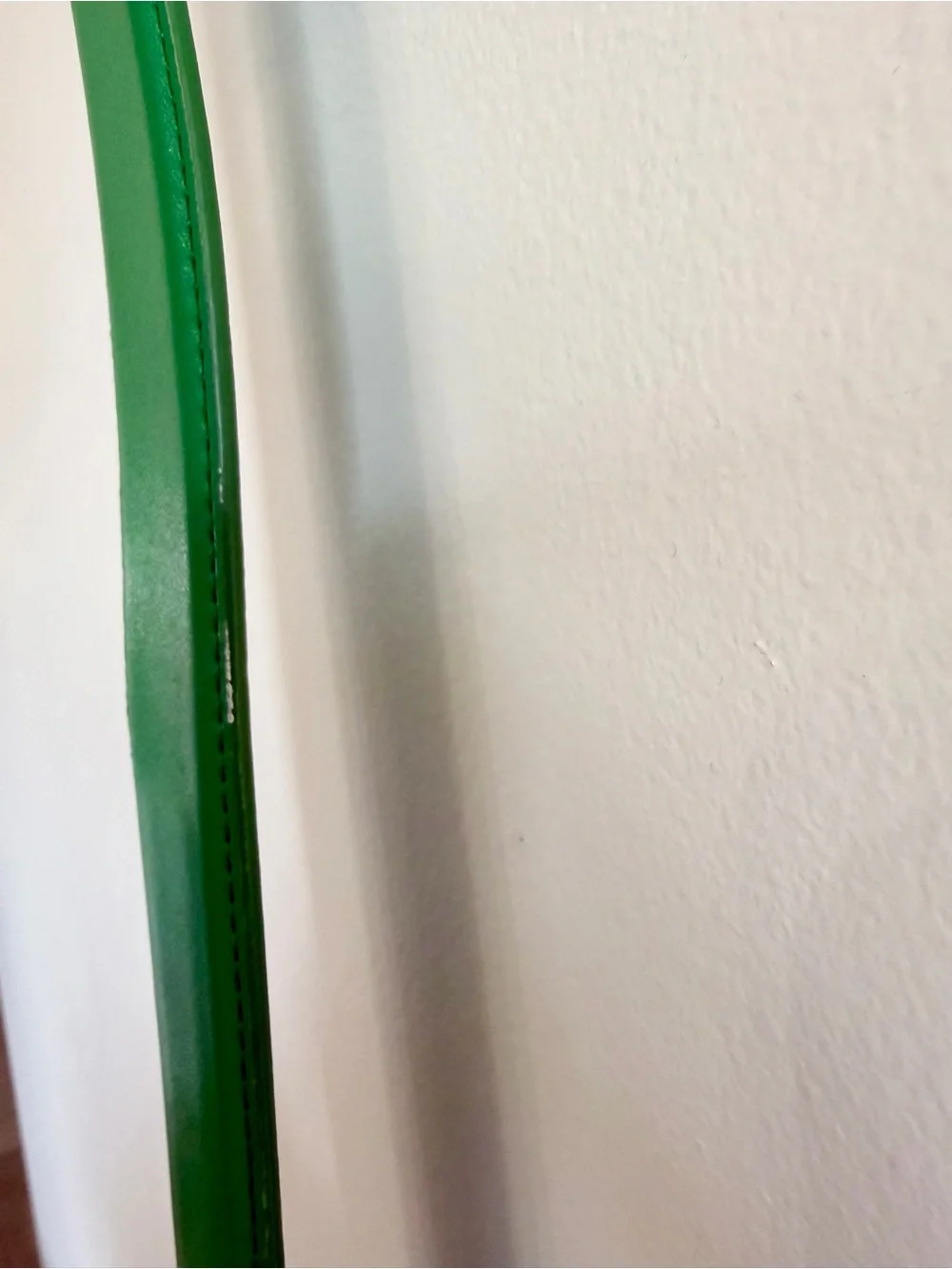 Green Leather Belt Strap with Embossed Text